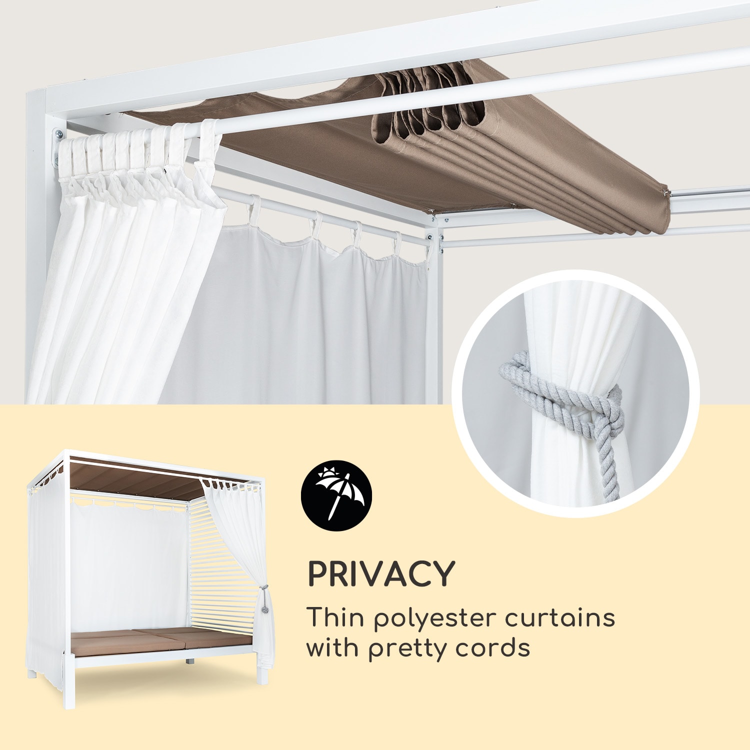 Blumfeldt Eremitage Double Lux, lehátko, 4 polohy, pre 2 osoby, 6 cm čalúnenie – Obrázok 2