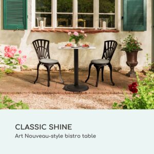 Blumfeldt Patras Onyx, bistro stolík, secesný štýl, mramor, 60 × 60 cm, výška: 72 cm, liatinový stojan