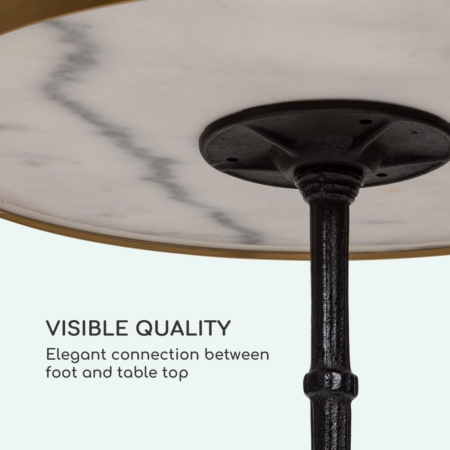 Blumfeldt Patras Lux, bistro stôl s trojnohým podstavcom, mramorový stôl, Ø: 57,5 cm, výška: 72 cm – Obrázok 5