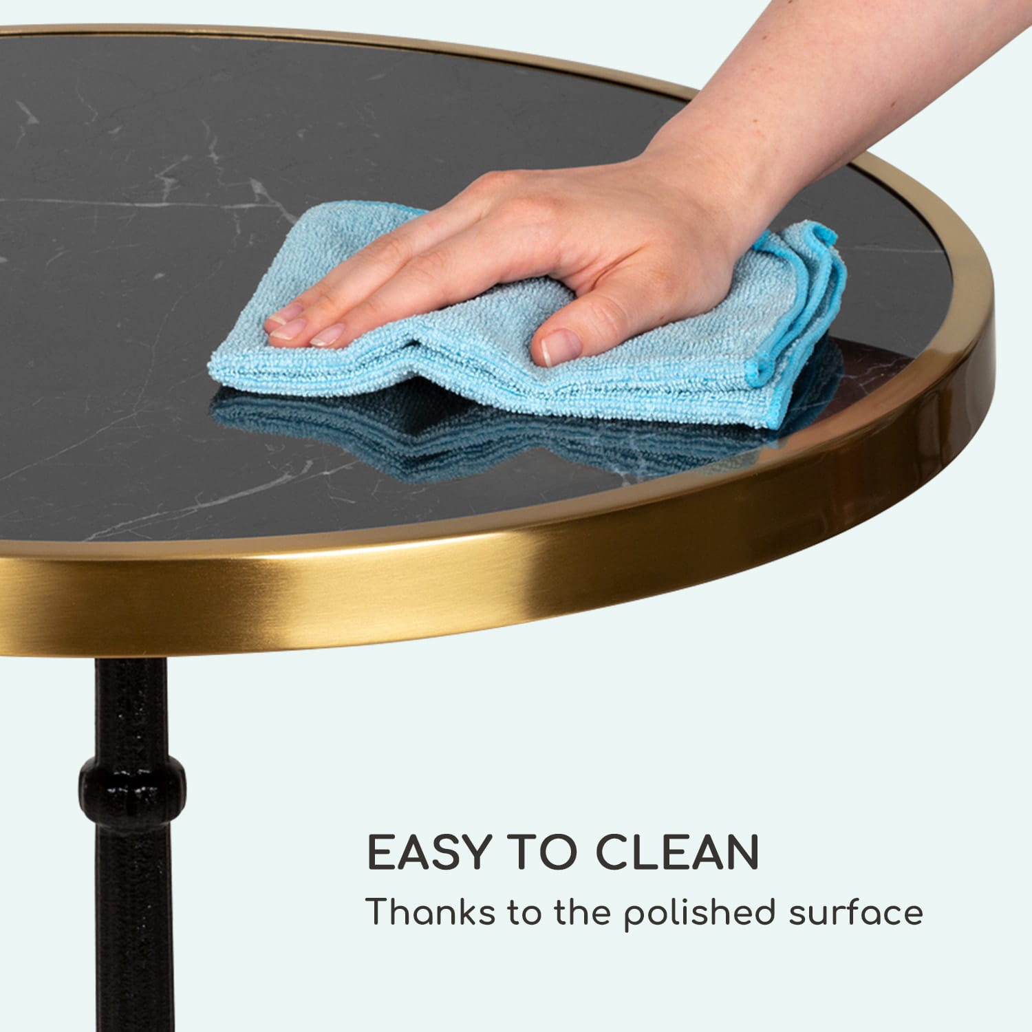 Blumfeldt Patras Lux, bistro stôl s trojnohým podstavcom, mramorový stôl, Ø: 57,5 cm, výška: 72 cm – Obrázok 3