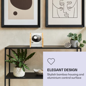 Klarstein Garonne 2, naťahovač hodiniek, 1 otočný tanier, 2 hodinky, 3 rýchlosti, 4 režimy, bambus