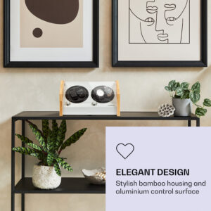 Klarstein Garonne 4, naťahovač hodiniek, 2 otočné taniere, 4 hodinky, 3 rýchlosti, 4 režimy, bambus