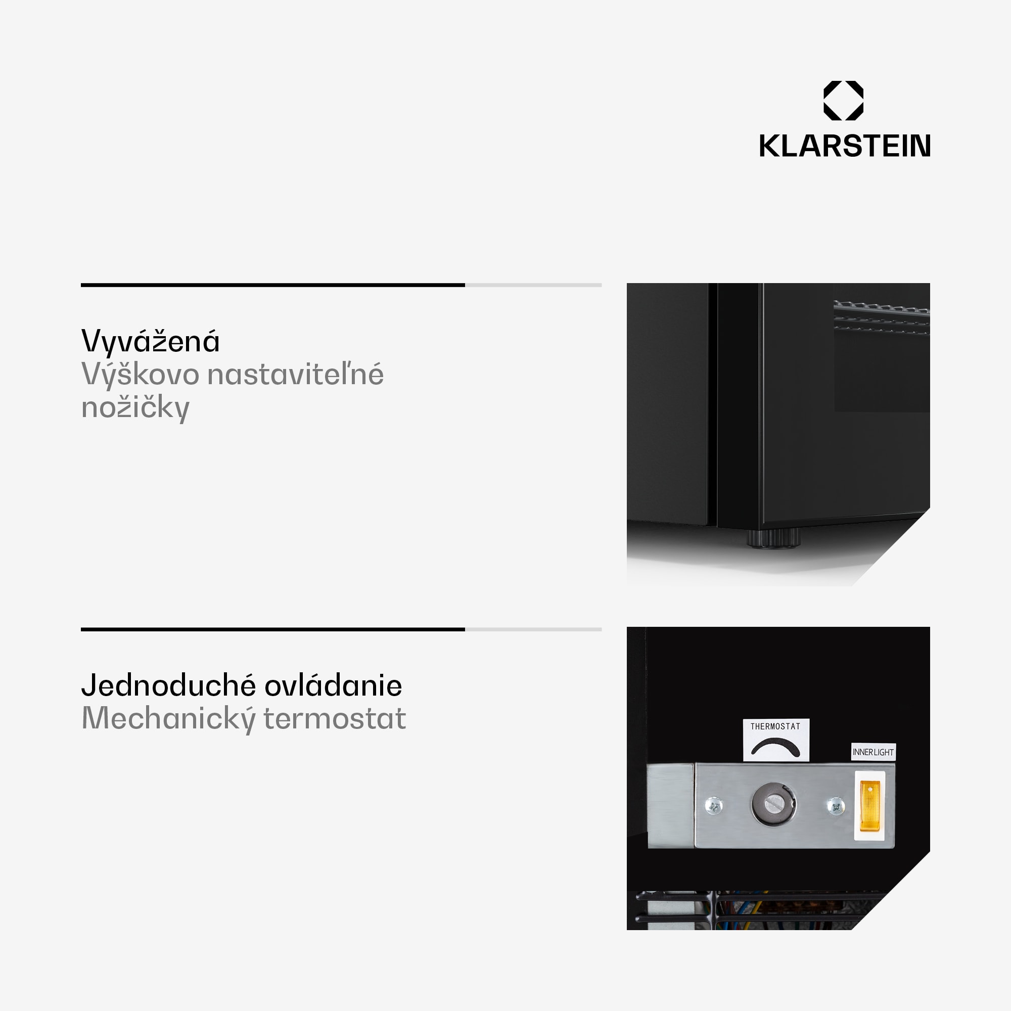 Klarstein IceAge 36, mraznička, 36 l, energet. trieda E, 2 úrovne, termostat, sklenená predná časť – Obrázok 2