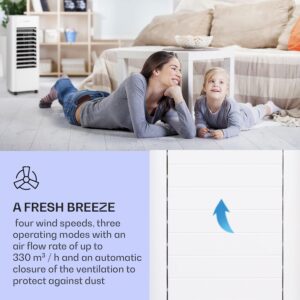 Klarstein IceWind Max, 3 v 1 ochladzovač vzduchu, 60 W, 330 m³/h, 6 l, oscilácia, časovač, diaľkový ovládač