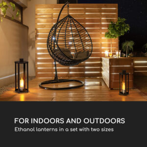 Blumfeldt Fiamme Cilindro, etanolové lampáše, súprava 2 kusov, horák z nehrdzavejúcej ocele, 0,3 litra, doba horenia 4 hodiny