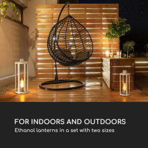 Blumfeldt Fiamme Cilindro, etanolové lampáše, súprava 2 kusov, horák z nehrdzavejúcej ocele, 0,3 litra, doba horenia 4 hodiny