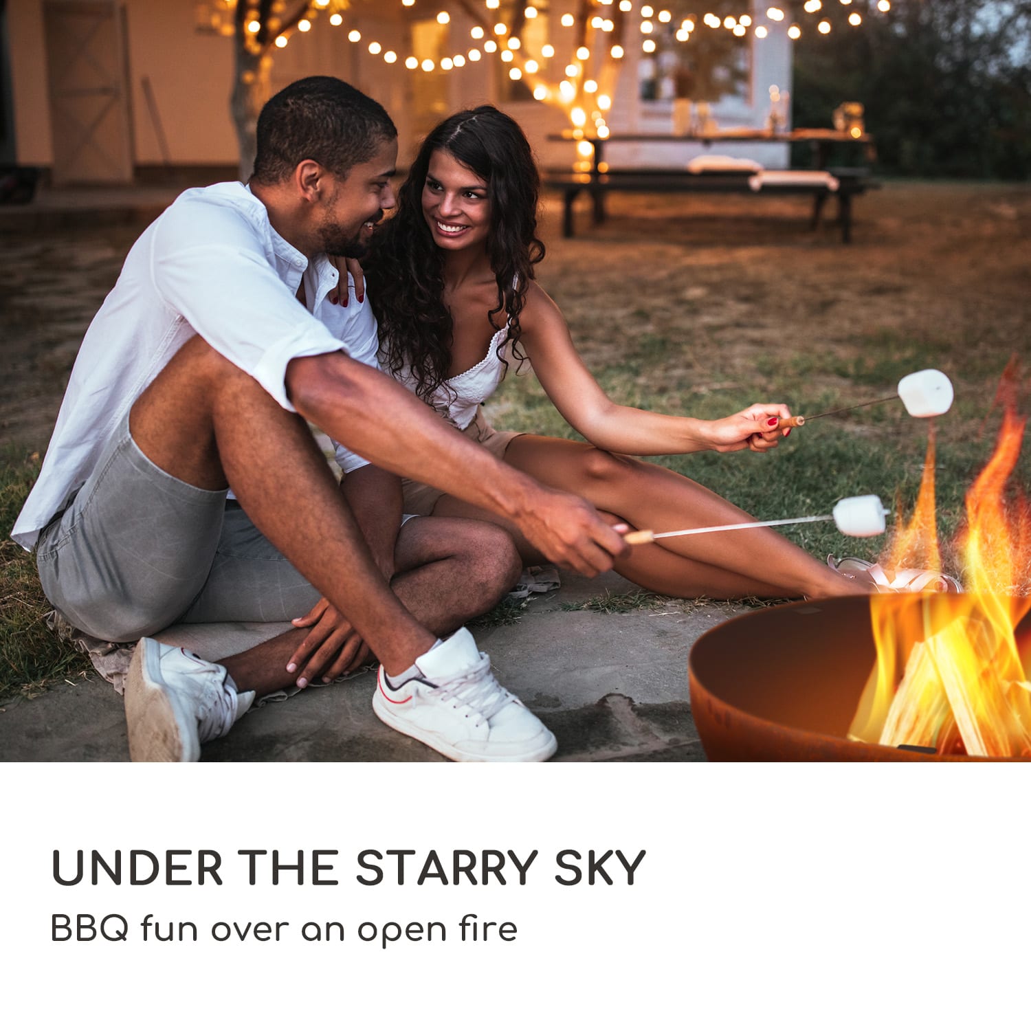 Blumfeldt Savage 2.0, okrúhle ohnisko s grilom, Ø 60 cm, stabilný podstavec, priestor na drevo