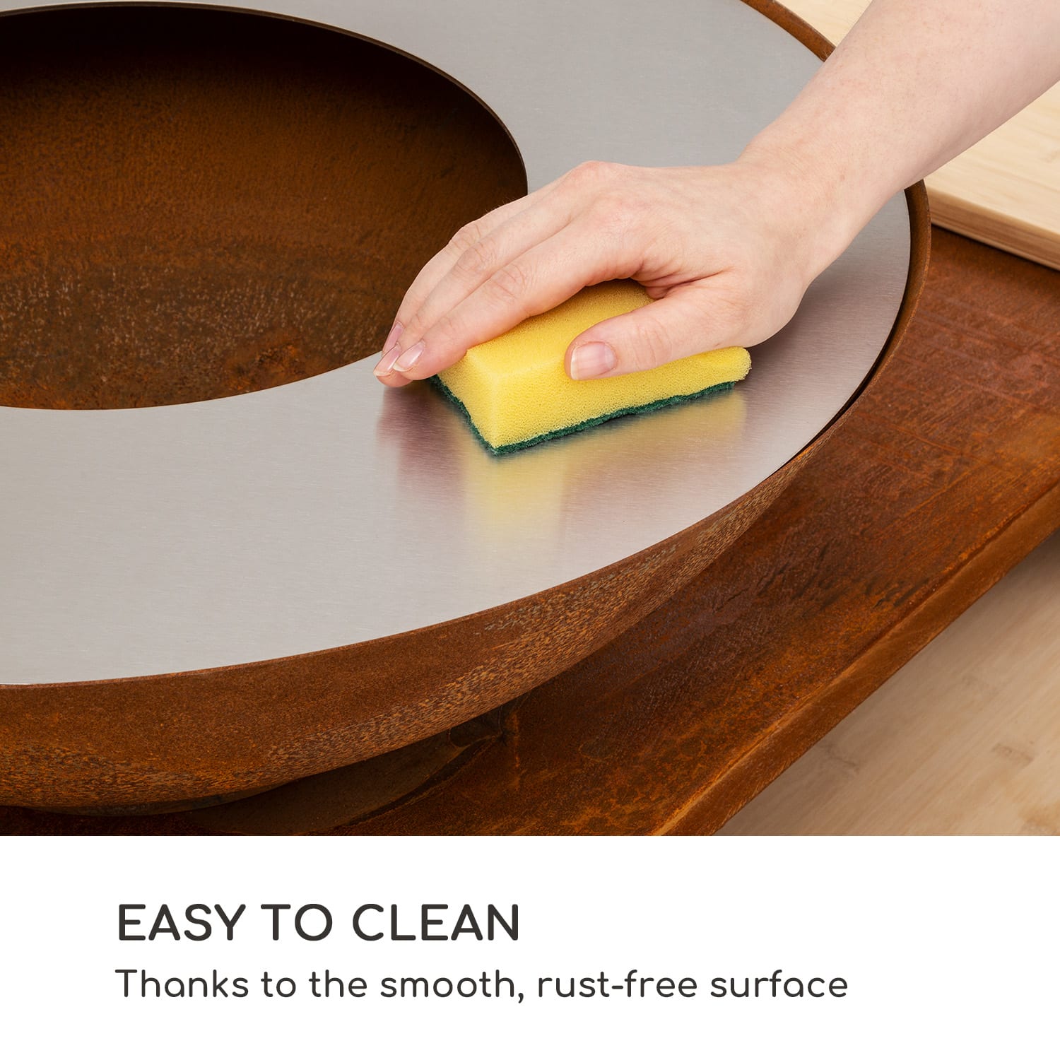 Blumfeldt Savage 2.0 Wide, ohnisko s grilom, bambusová doska na krájanie, ochranný kryt – Obrázok 5