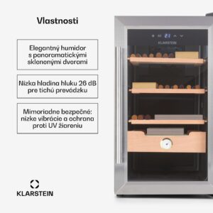 Klarstein El Presidente 48, humidor na cigary, 48 l, 2 zásuvky, 1 priehradka z cédrového dreva