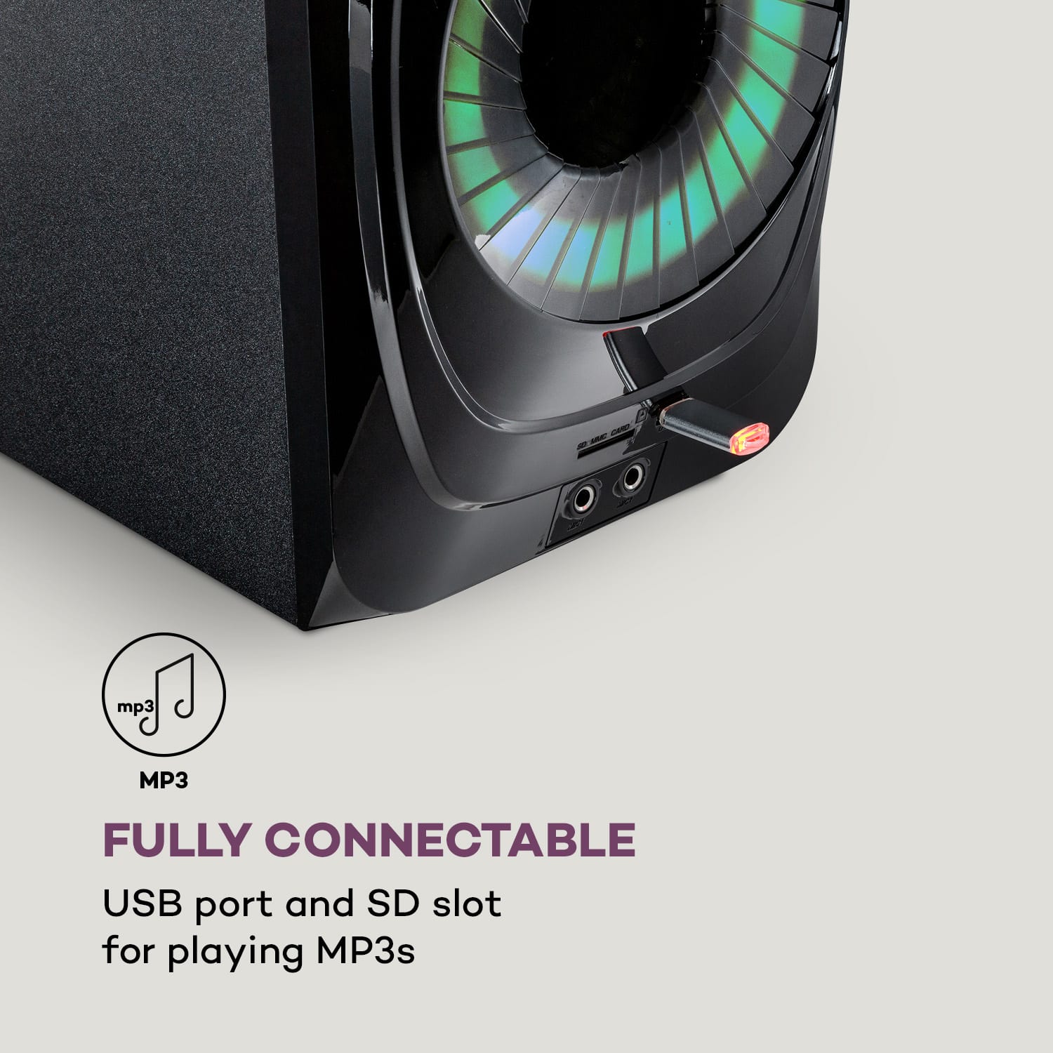 Auna Areal 825 5.1 Reproduktorový systém 200 W RMS BT USB SD AUX Diaľkové ovládanie – Obrázok 5