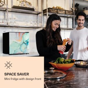 Klarstein CoolArt, mini chladnička, 45 l, energet. trieda F, mraznička 1,5 l, dizajnové dvierka