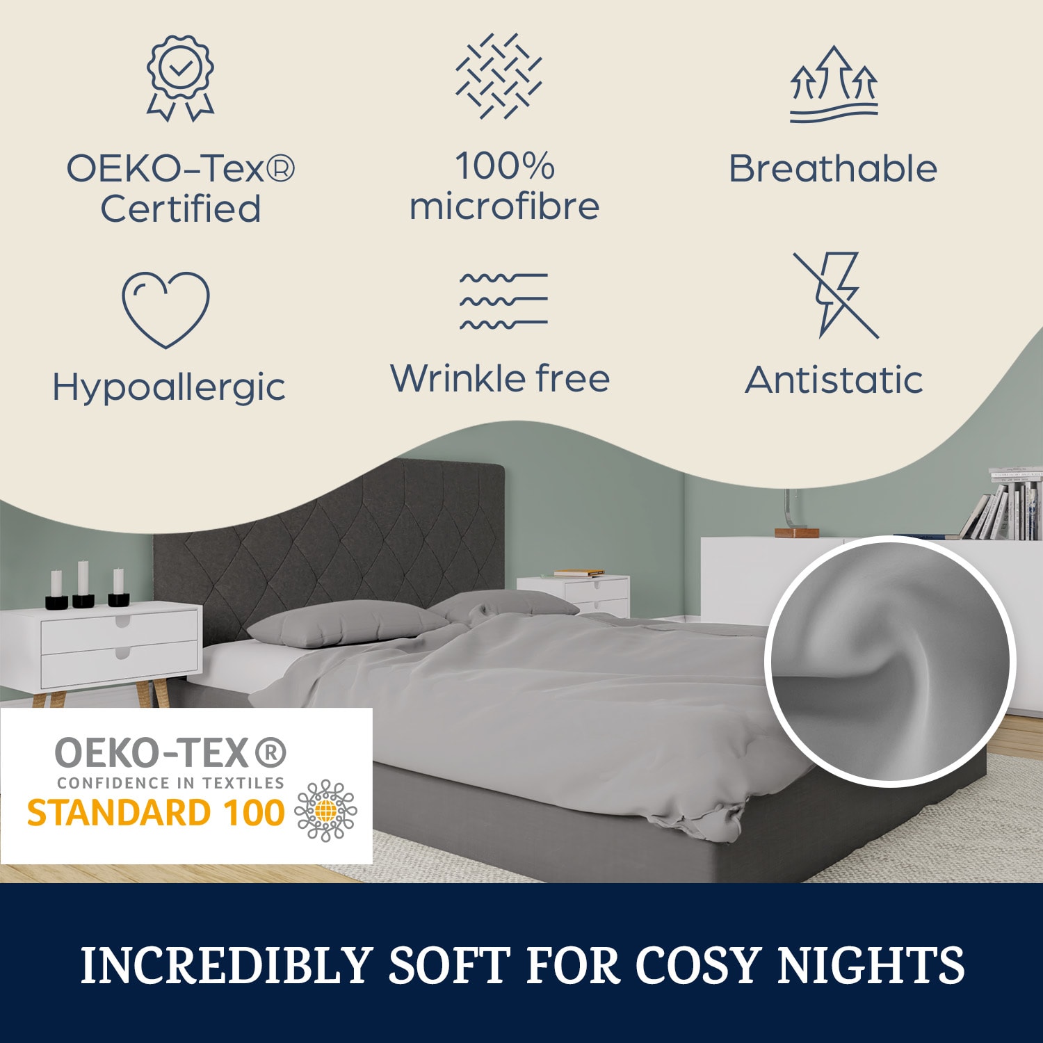 Sleepwise Soft Wonder-Edition, obliečky na vankúše, súprava 2 kusov, 40 × 80 cm, mikrovlákno