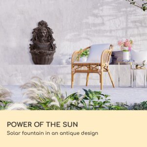 Blumfeldt Löwenstein, nástenná fontána, 2 W, solárne čerpadlo, materiál: polyresin, 4 biele LED diódy, 5 m kábel