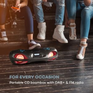 Auna Spacewoofer DAB Boombox, CD-prehrávač, DAB+, UKW, Bluetooth, diaľkové ovládanie, LED