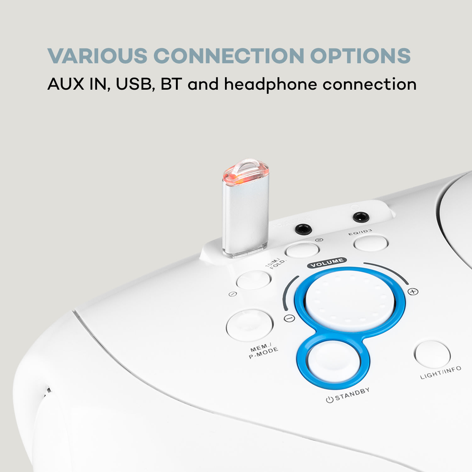 Auna Spacewoofer DAB Boombox, CD-prehrávač, DAB+, UKW, Bluetooth, diaľkové ovládanie, LED – Obrázok 3