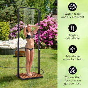 Blumfeldt Sumatra Breeze Square, záhradná sprcha, WPC, hliník, 70x55, hranatá