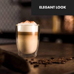 Klarstein Glaswerk Jesolo, termopoháre s dvojitým sklom, 350 ml, ručne vyrobené, borosilikátové sklo