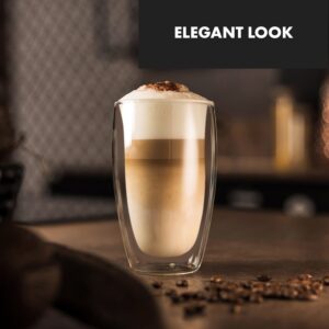 Klarstein Glaswerk Carajillo, termopoháre s dvojitým sklom, 450 ml, ručne vyrobené, borosilikátové sklo