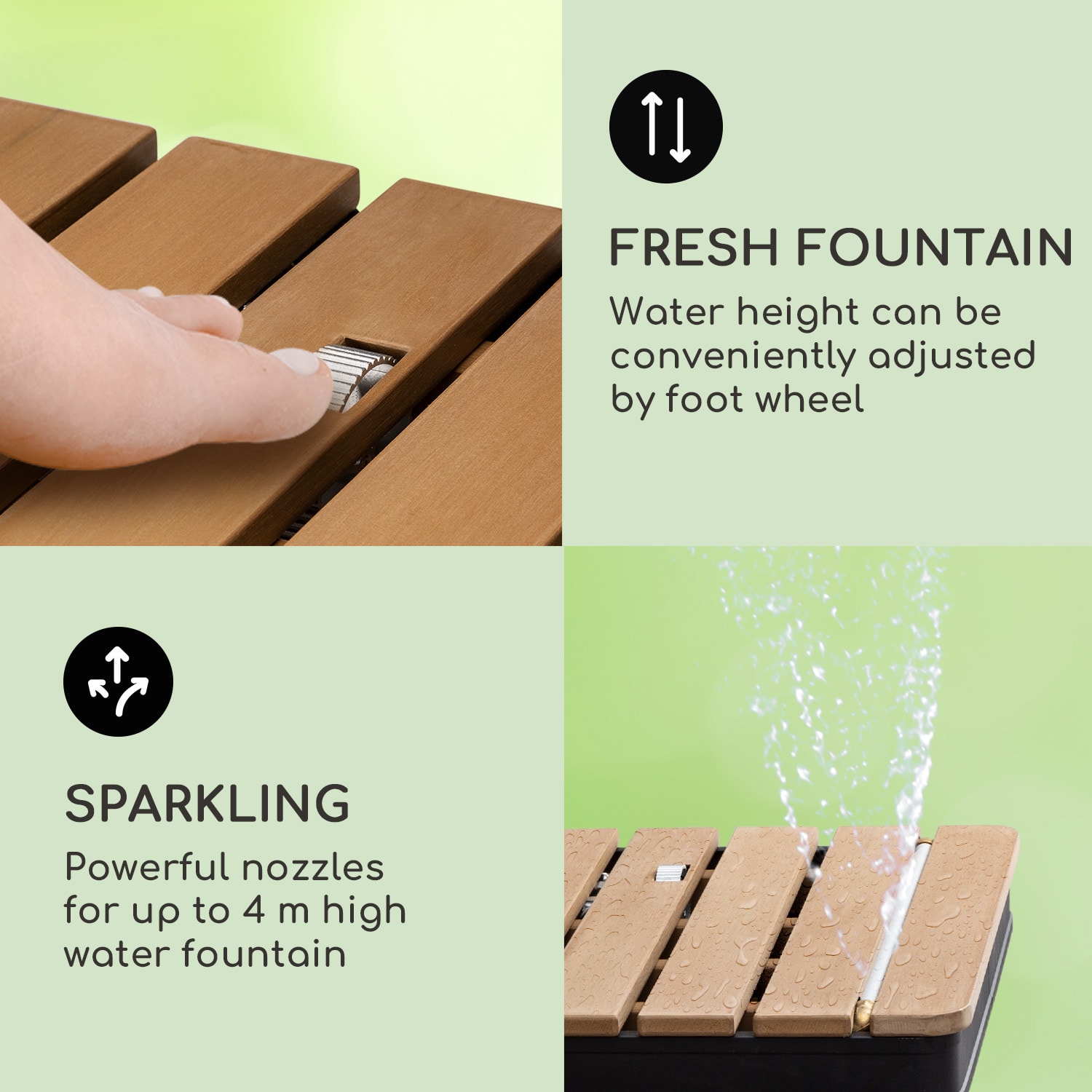 Blumfeldt Sumatra Breeze Square, záhradná sprcha, WPC, hliník, 70x55, hranatá – Obrázok 3