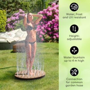 Blumfeldt Sumatra Breeze Round, záhradná sprcha, WPC, hliník, Ø70, 4cm, okrúhla