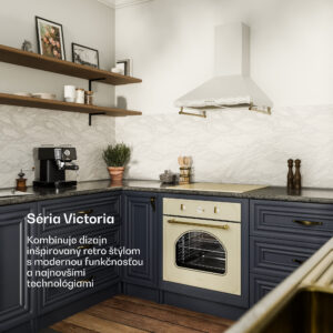 Klarstein Victoria, digestor, 60 cm, nástenný, 644,5 m³/h, LED, retro dizajn, čierny