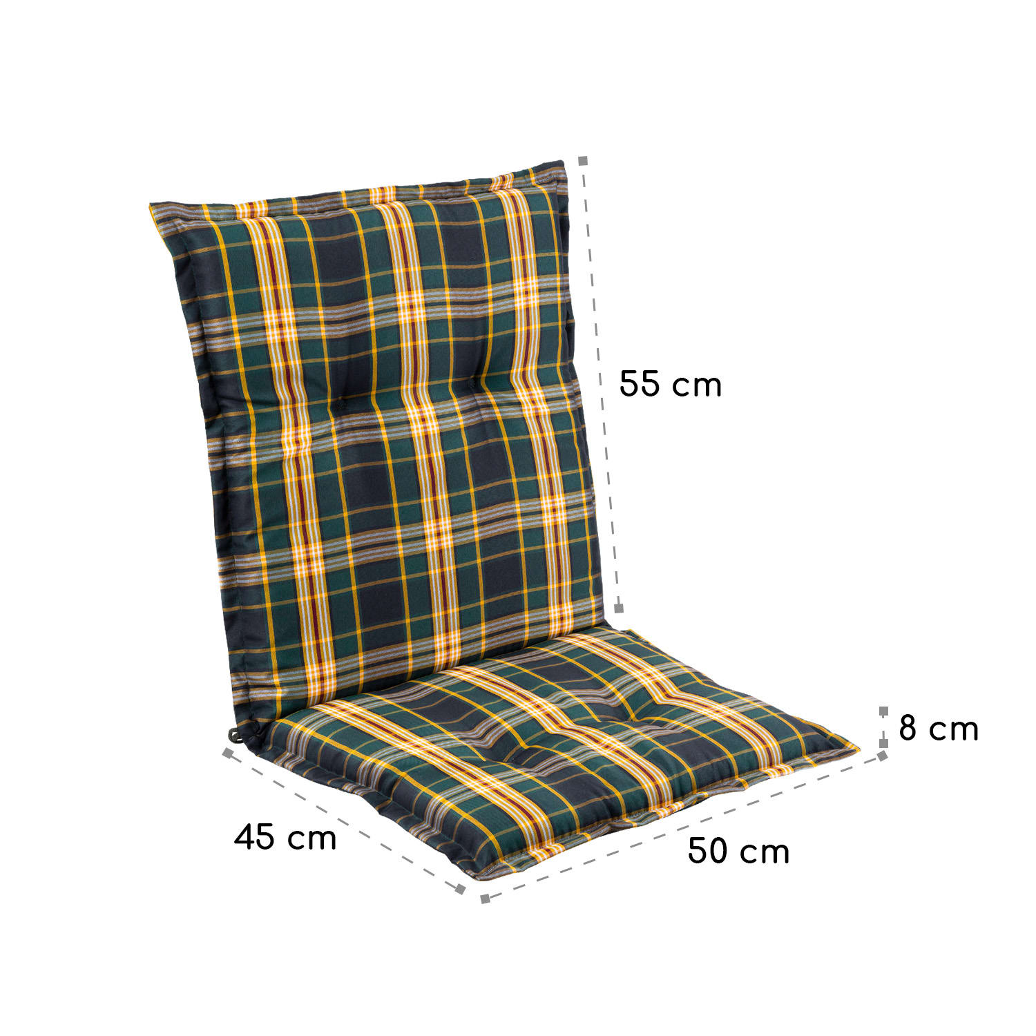 Blumfeldt Prato, poduška s nízkou zadnou časťou, na nižšie polohovacie kreslo, na záhradnú stoličku, polyester, 50 x 100 x 8 cm, 1 x poduška – Obrázok 4