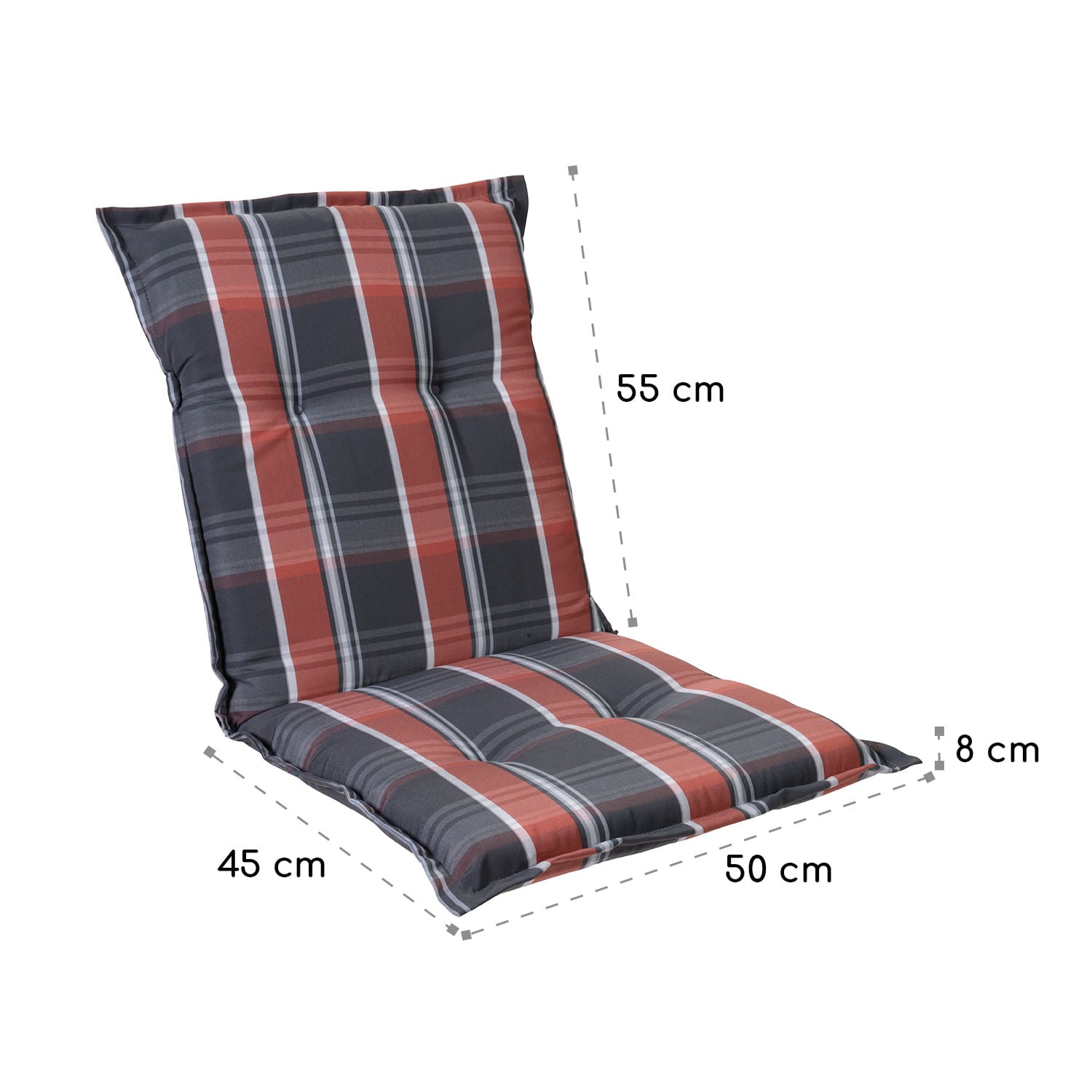 Blumfeldt Prato, čalúnená podložka, podložka na stoličku, podložka na nižšie polohovacie kreslo, na záhradnú stoličku, polyester, 50 × 100 × 8 cm – Obrázok 4
