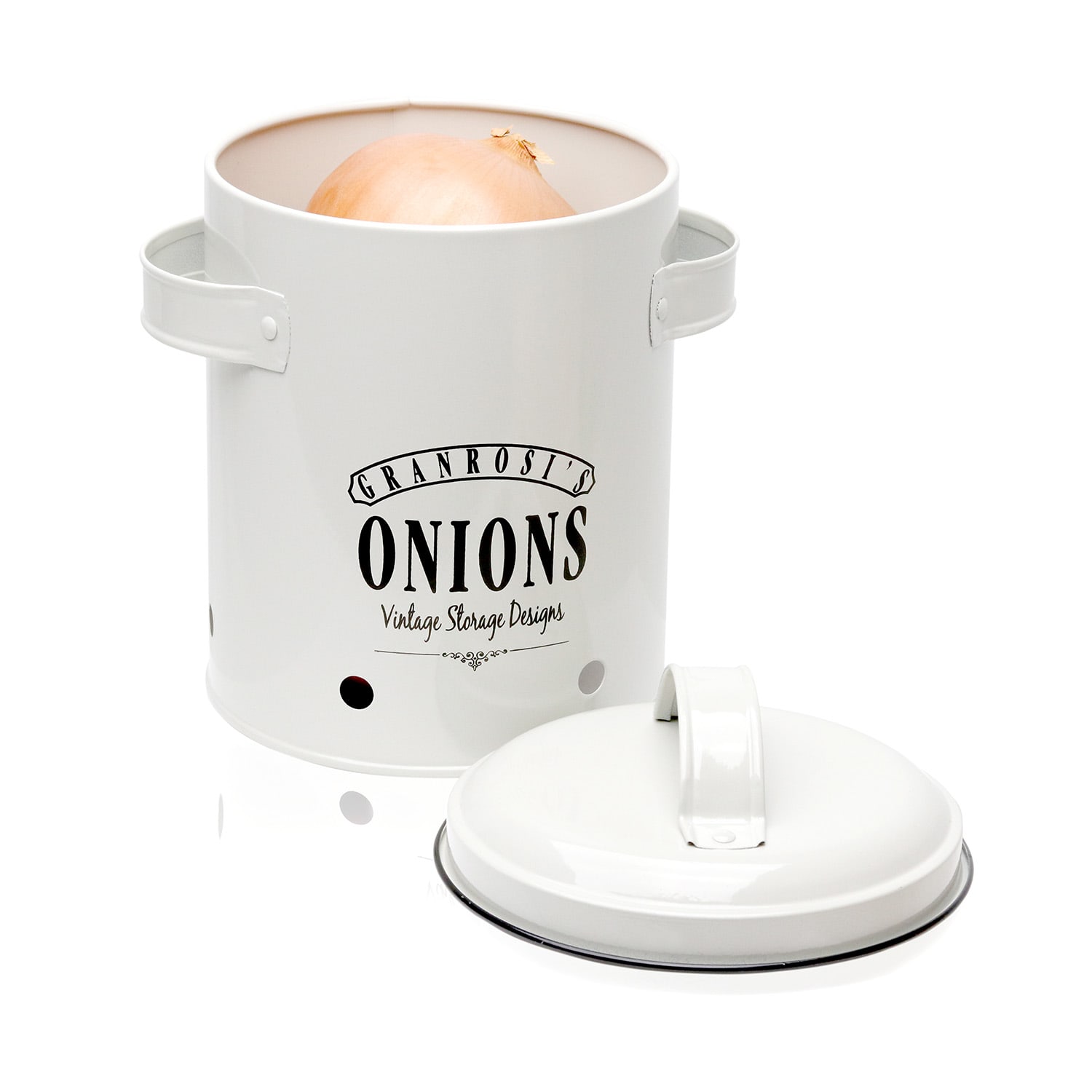 Klarstein Iowa, dóza na cibuľu, cca 17 x 22,5 x 14 cm, smaltovaný oceľový plech, nehrdzavejúca – Obrázok 3