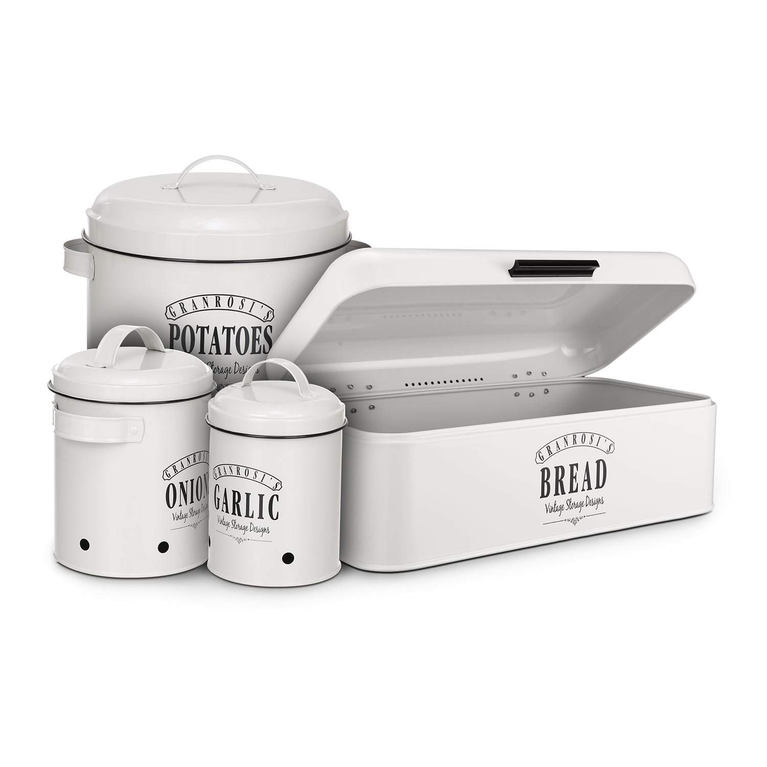 Klarstein Iowa, dóza na cibuľu, cca 17 x 22,5 x 14 cm, smaltovaný oceľový plech, nehrdzavejúca – Obrázok 4