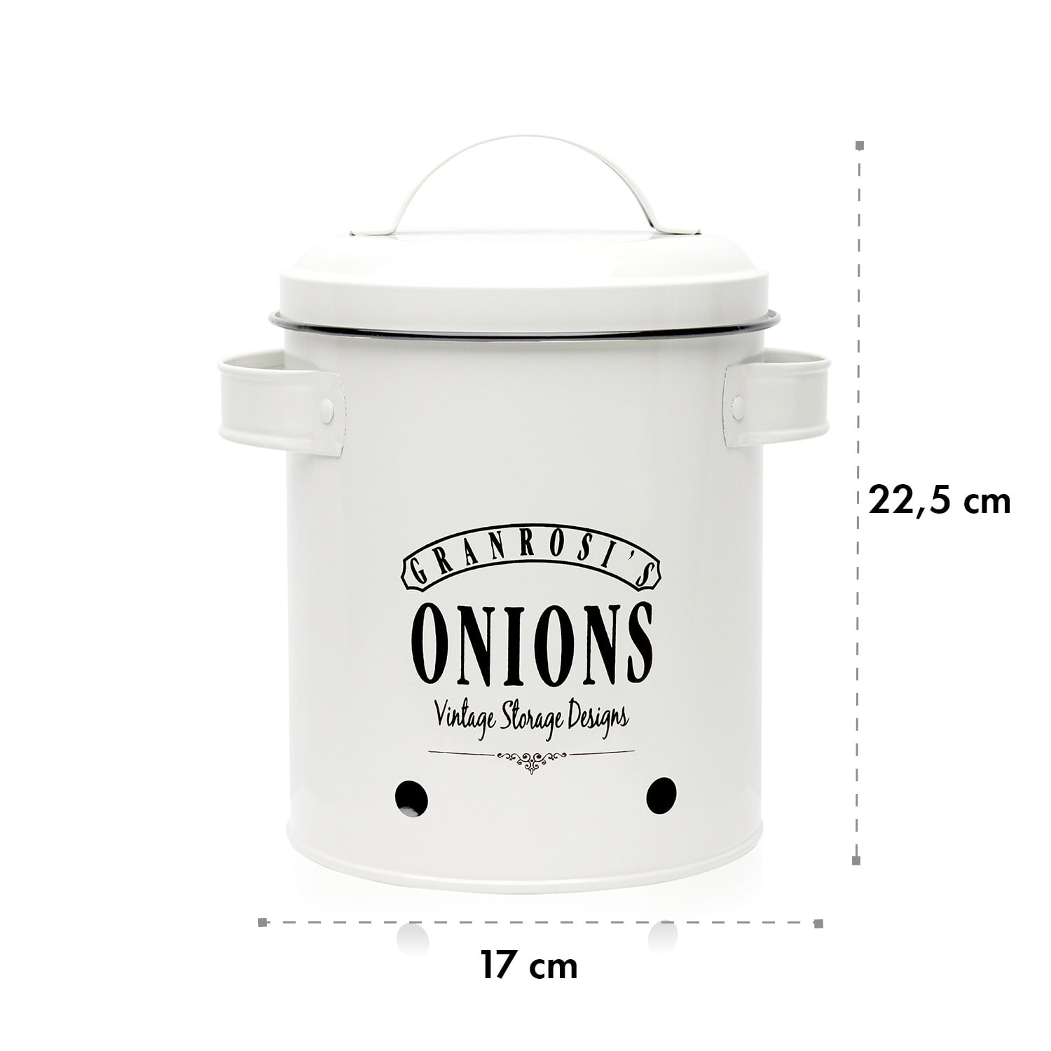 Klarstein Iowa, dóza na cibuľu, cca 17 x 22,5 x 14 cm, smaltovaný oceľový plech, nehrdzavejúca – Obrázok 5