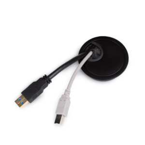 OneConcept Káblová priechodka, súprava 2 kusov, 60 mm, kov, štetinové tesnenie