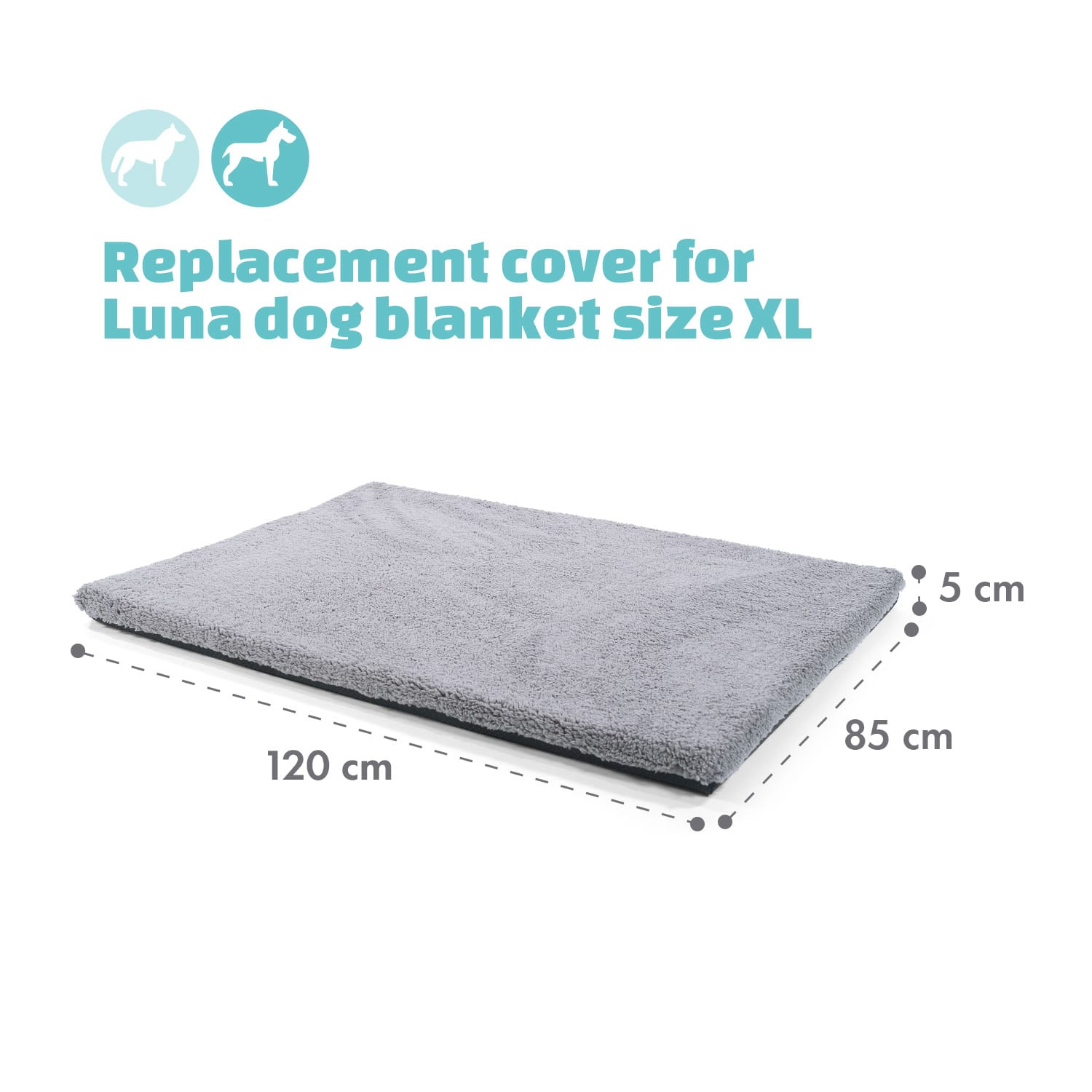 Brunolie Luna, pelech pre psa, náhradný poťah, prateľný, protišmykový, priedušný, veľkosť XL (120 x 5 x 85 cm) – Obrázok 3