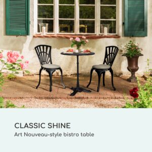 Blumfeldt Patras, bistro stôl, mramorová doska, Ø60cm, liatinový stojan