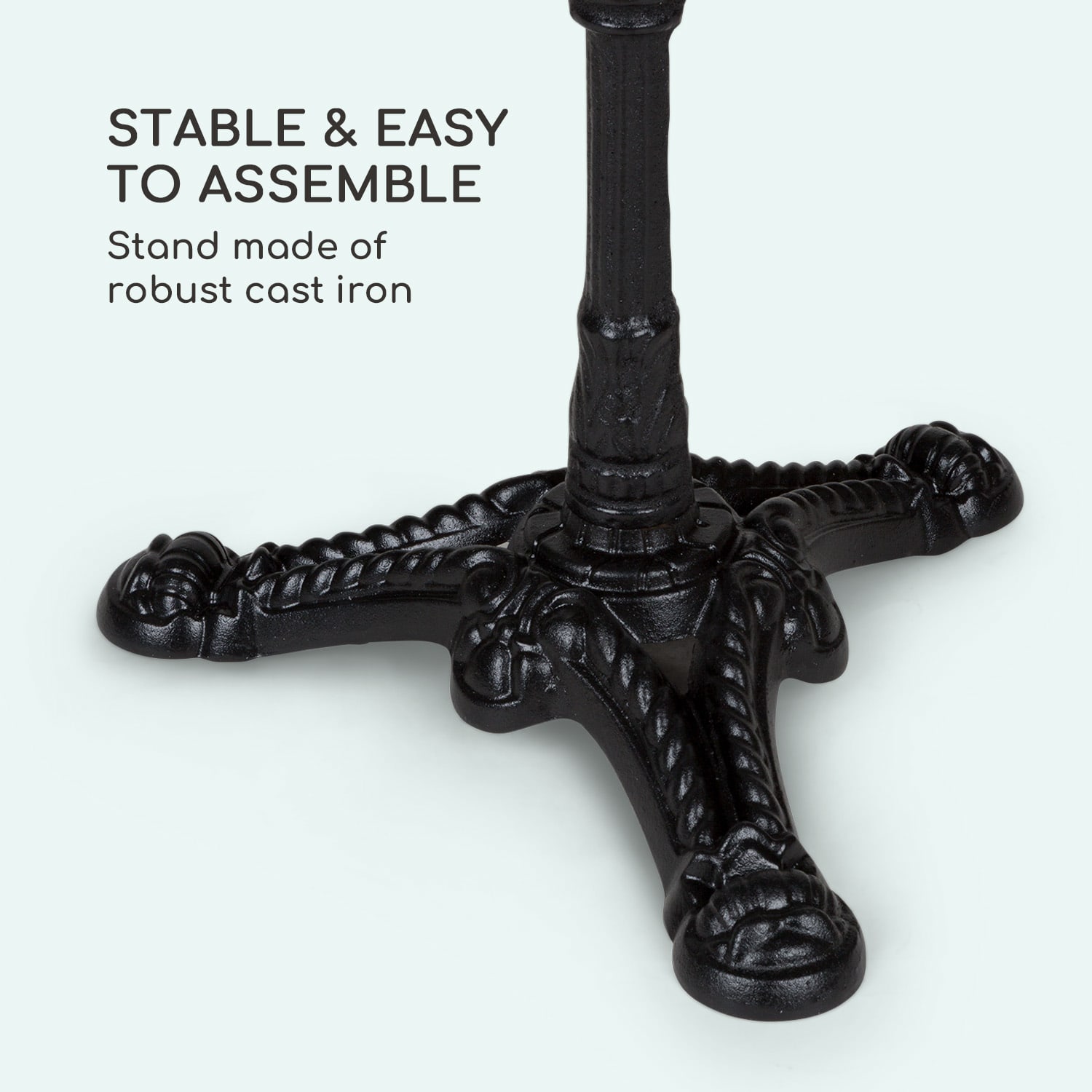 Blumfeldt Patras, bistro stôl, mramorová doska, Ø60cm, liatinový stojan – Obrázok 4