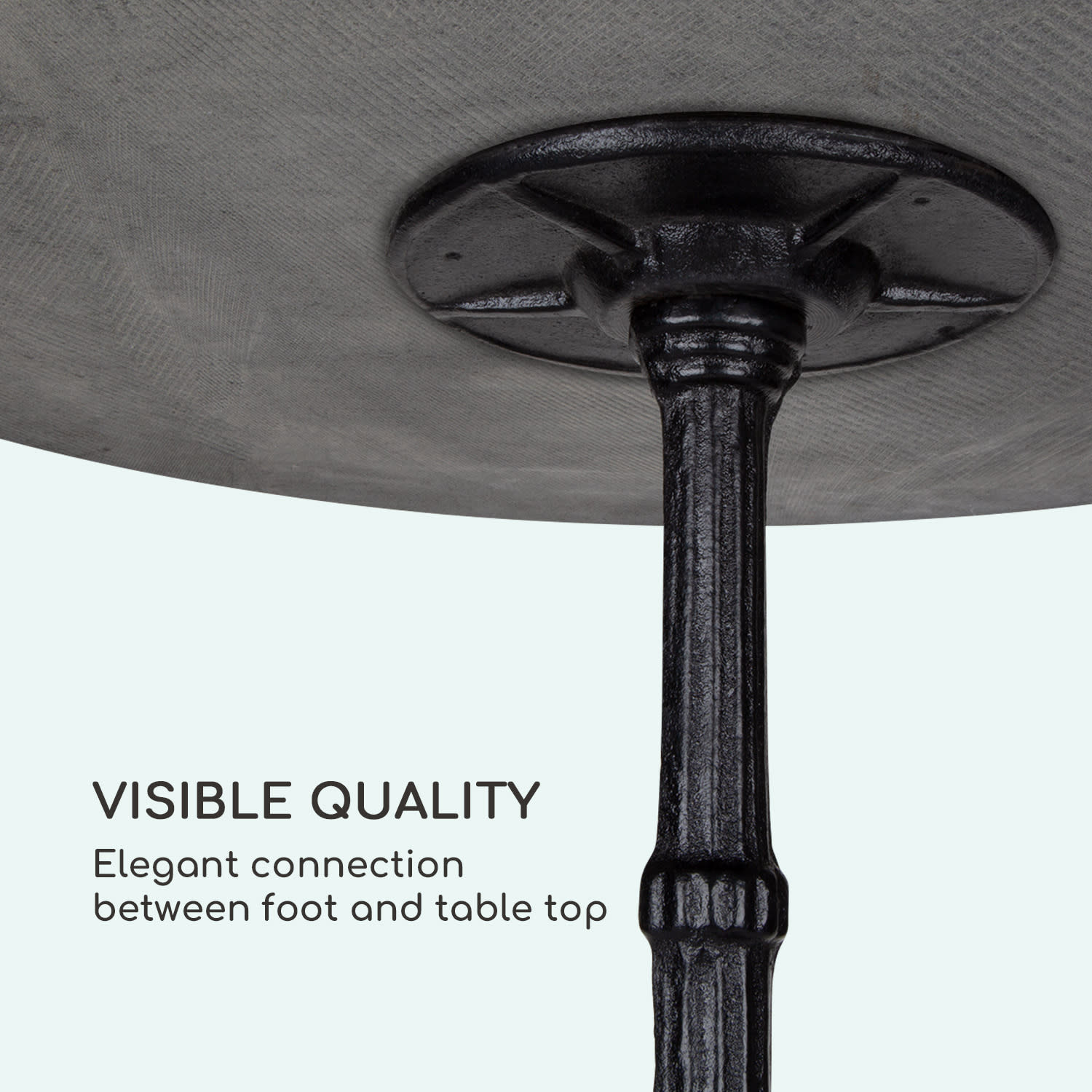 Blumfeldt Patras, bistro stôl, mramorová doska, Ø60cm, liatinový stojan – Obrázok 5