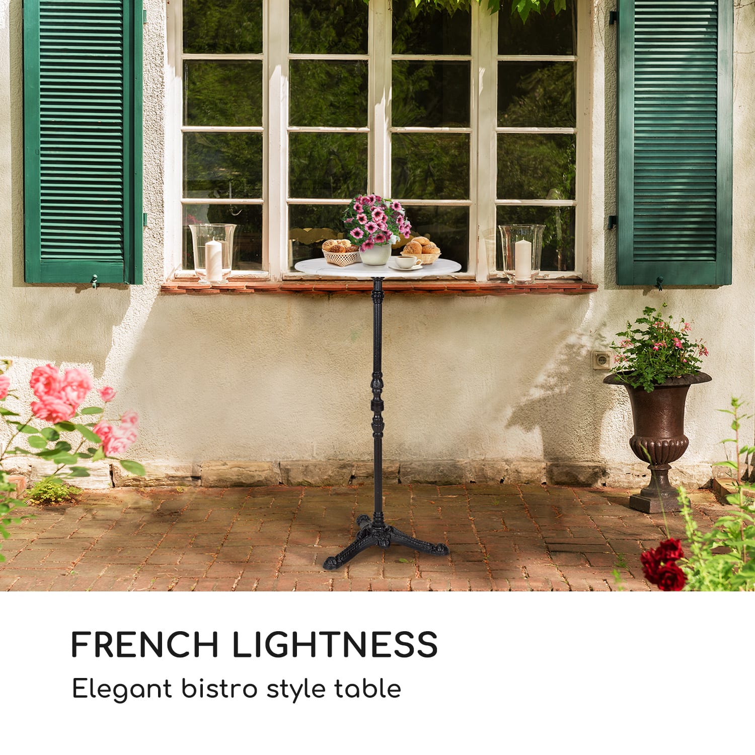 Blumfeldt Patras Taverna, barový stôl, 4 seasons marble, biely