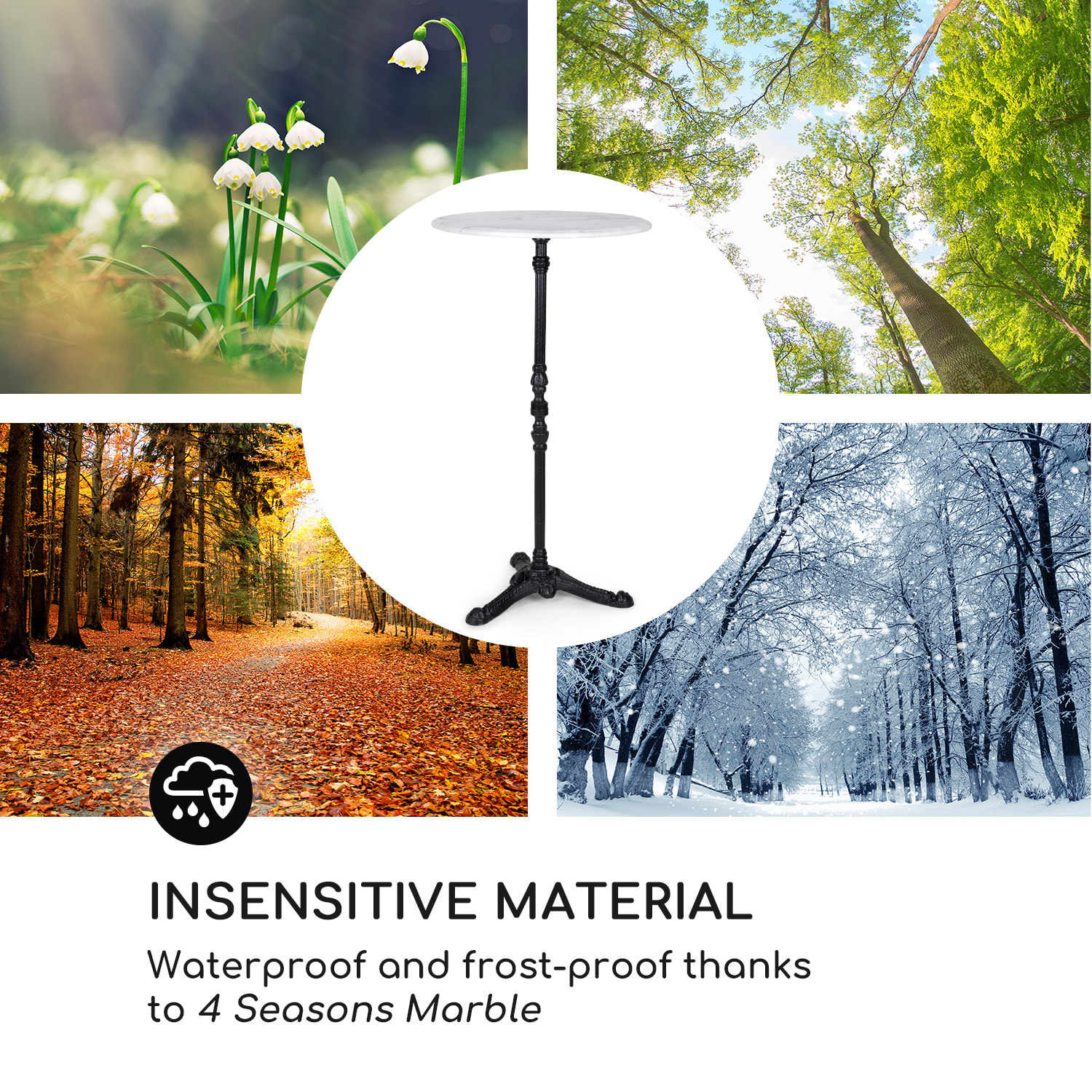 Blumfeldt Patras Taverna, barový stôl, 4 seasons marble, biely – Obrázok 4