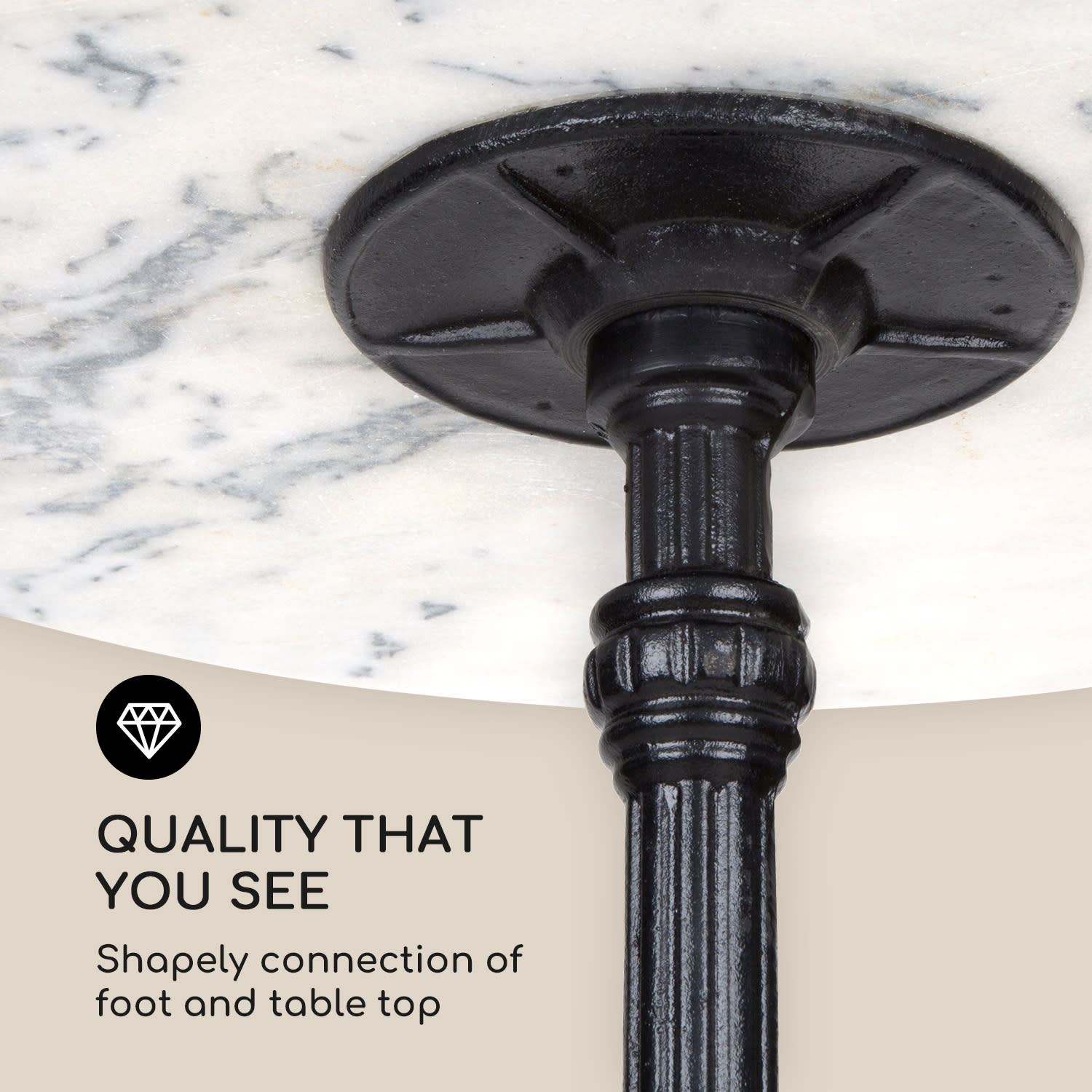 Blumfeldt Patras Taverna, barový stôl, 4 seasons marble, biely – Obrázok 5