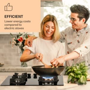 Klarstein Goldflame 3, plynová varná doska, 3 Messing horáky, sklokeramika