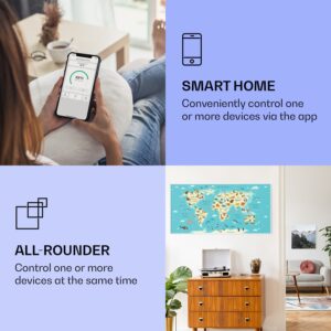 Klarstein Wonderwall Air Art Smart, infračervený ohrievač, 120 x 60 cm, 700 W, mapa so zvieratami