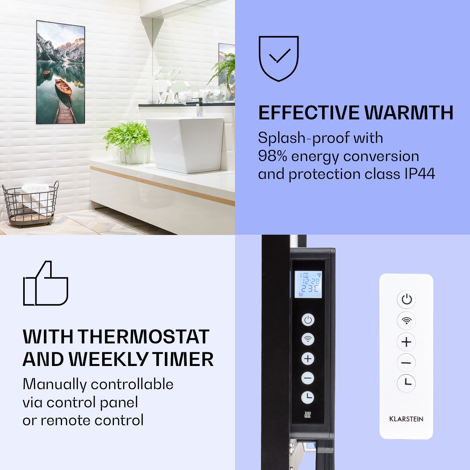 Klarstein Wonderwall Air Art Smart, infračervený ohrievač, 60 x 120 cm, 700 W, more vertikálne – Obrázok 3