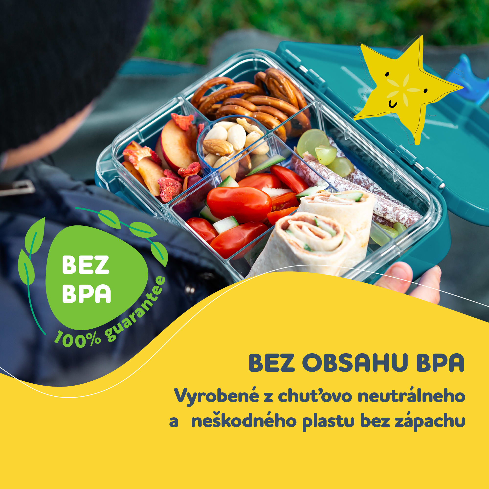 Klarstein Schmatzfatz junior, desiatový box, 6 priehradiek, 21,3 × 15 × 4,5 cm