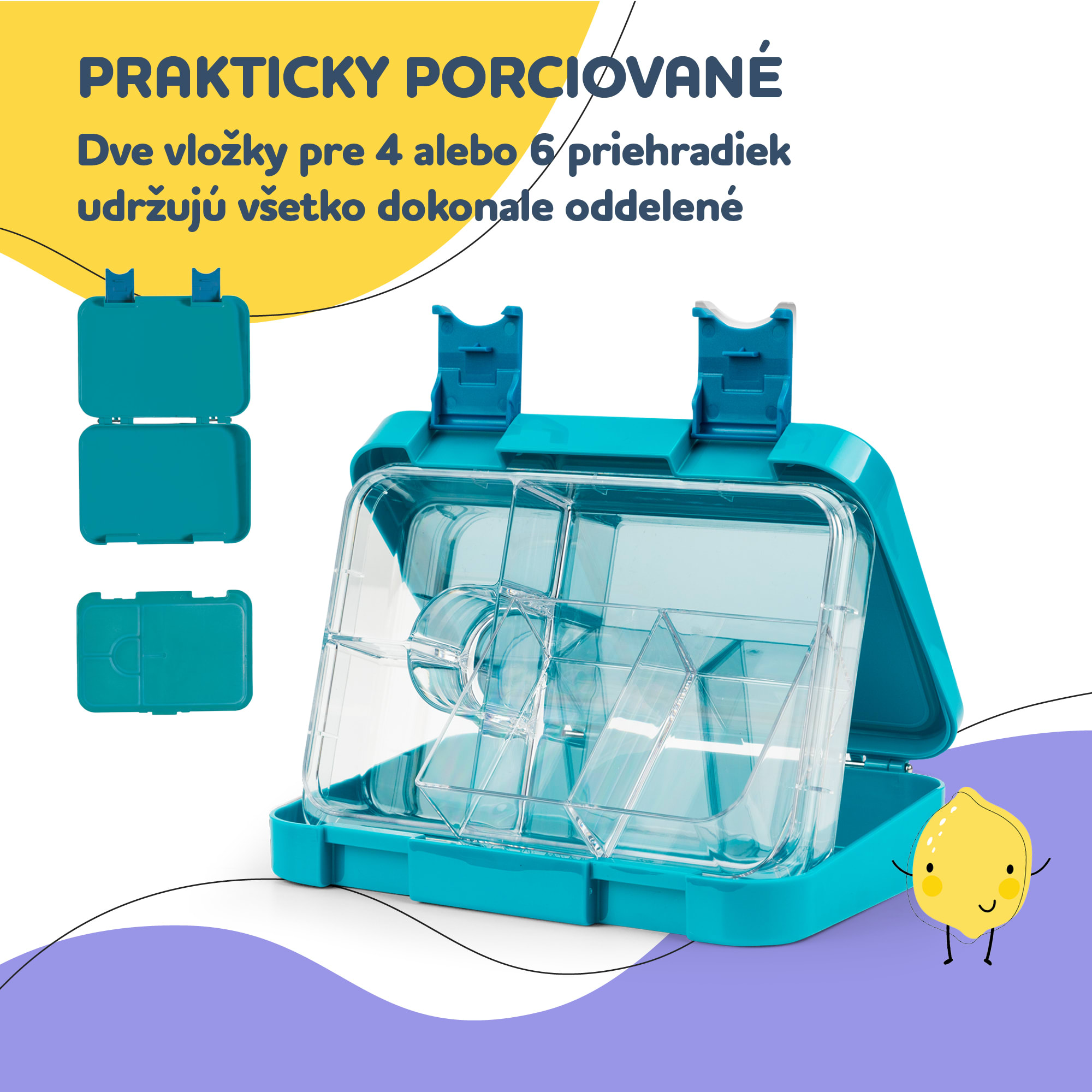 Klarstein Schmatzfatz junior, desiatový box, 6 priehradiek, 21,3 × 15 × 4,5 cm – Obrázok 3