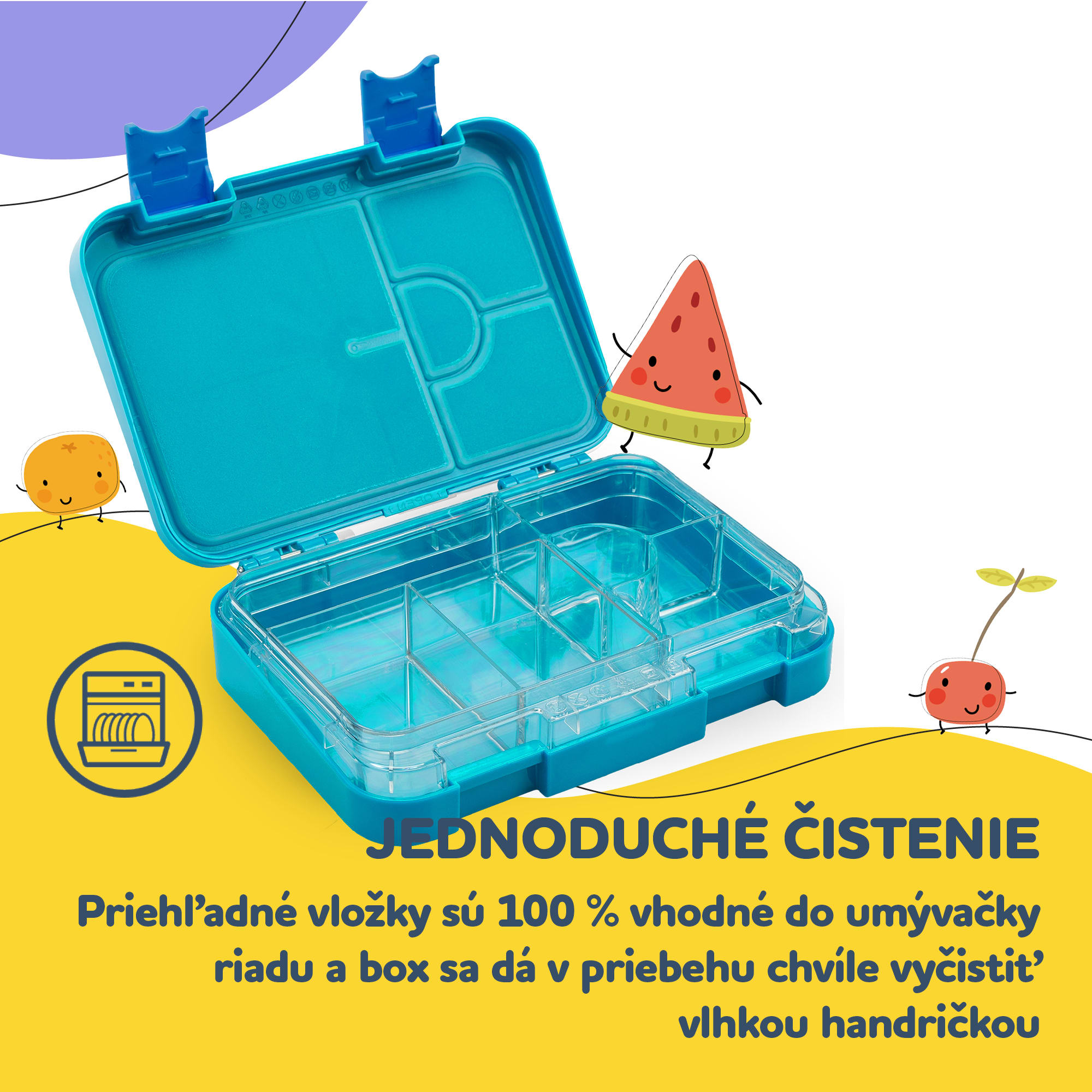 Klarstein Schmatzfatz junior, desiatový box, 6 priehradiek, 21,3 × 15 × 4,5 cm – Obrázok 4