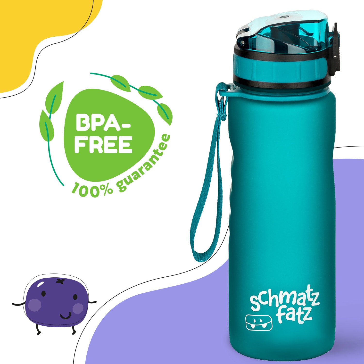 Klarstein Schmatzfatz, fľaša na pitie, športová fľaša, 500 ml, 24 cm, Tritan