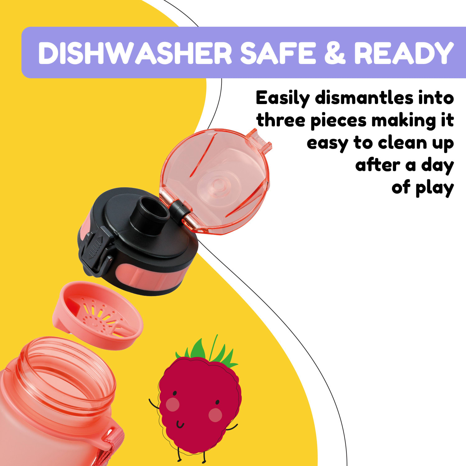 Klarstein Schmatzfatz, fľaša na pitie, športová fľaša, 350 ml, 18 cm, Tritan – Obrázok 3