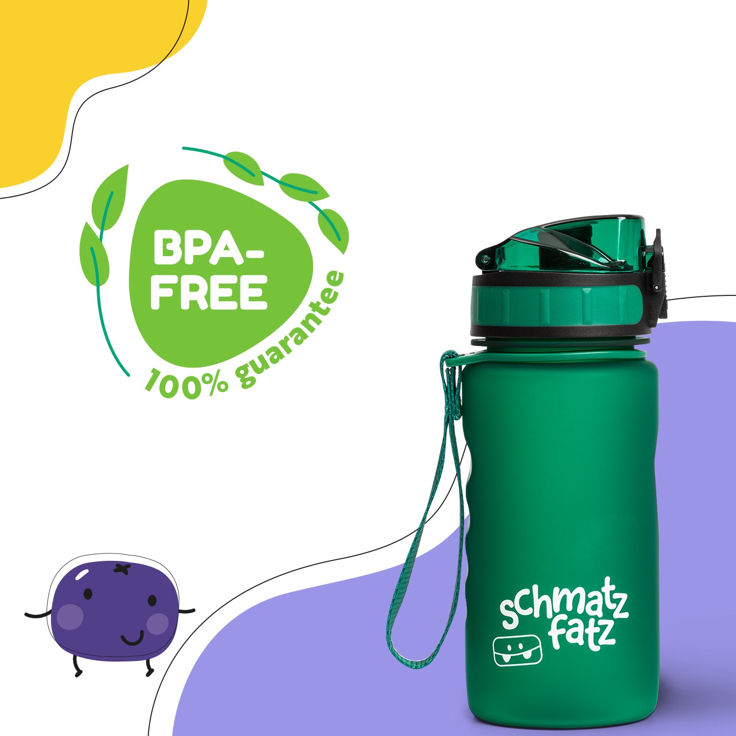 Klarstein Schmatzfatz, fľaša na pitie, športová fľaša, 350 ml, 18 cm, Tritan