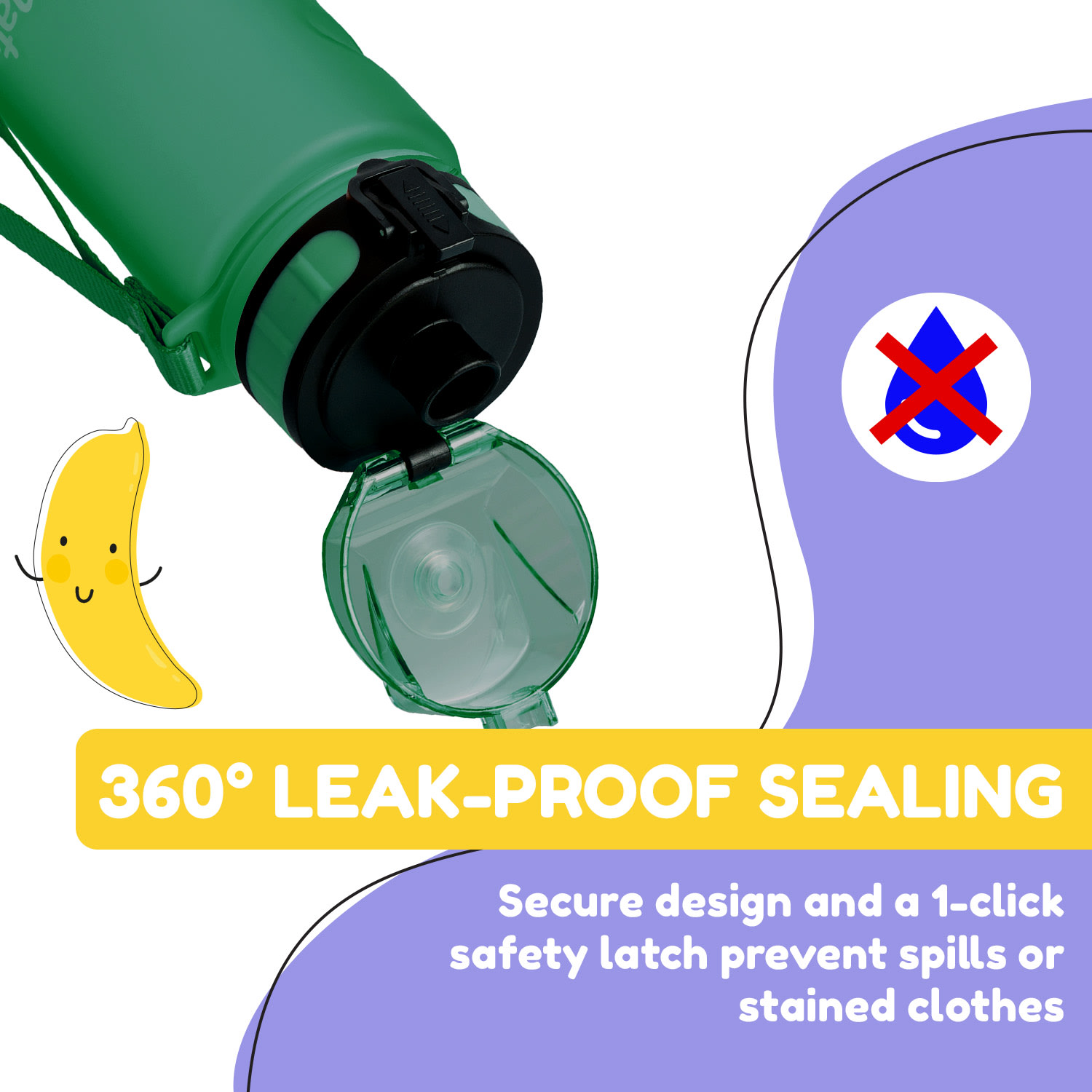 Klarstein Schmatzfatz, fľaša na pitie, športová fľaša, 350 ml, 18 cm, Tritan – Obrázok 2