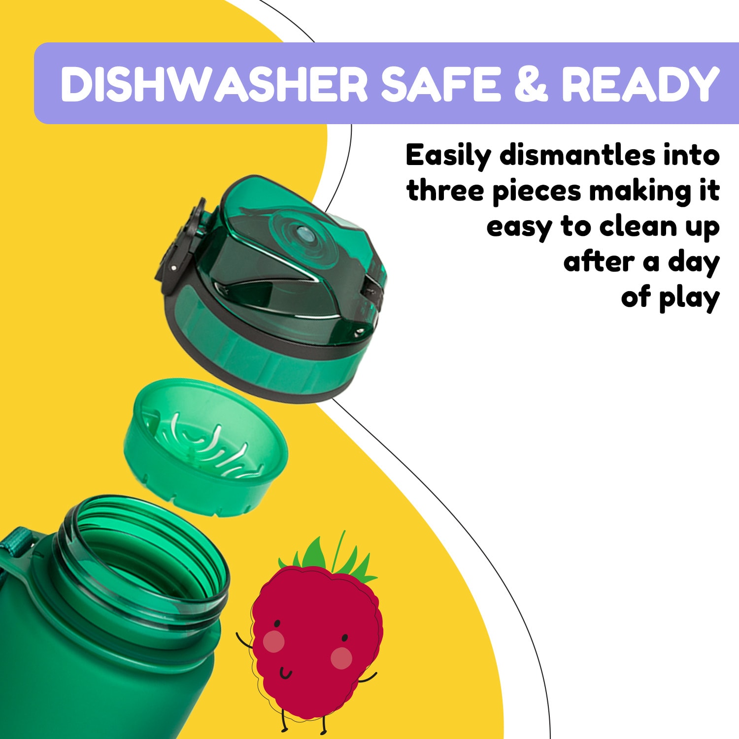 Klarstein Schmatzfatz, fľaša na pitie, športová fľaša, 350 ml, 18 cm, Tritan – Obrázok 3