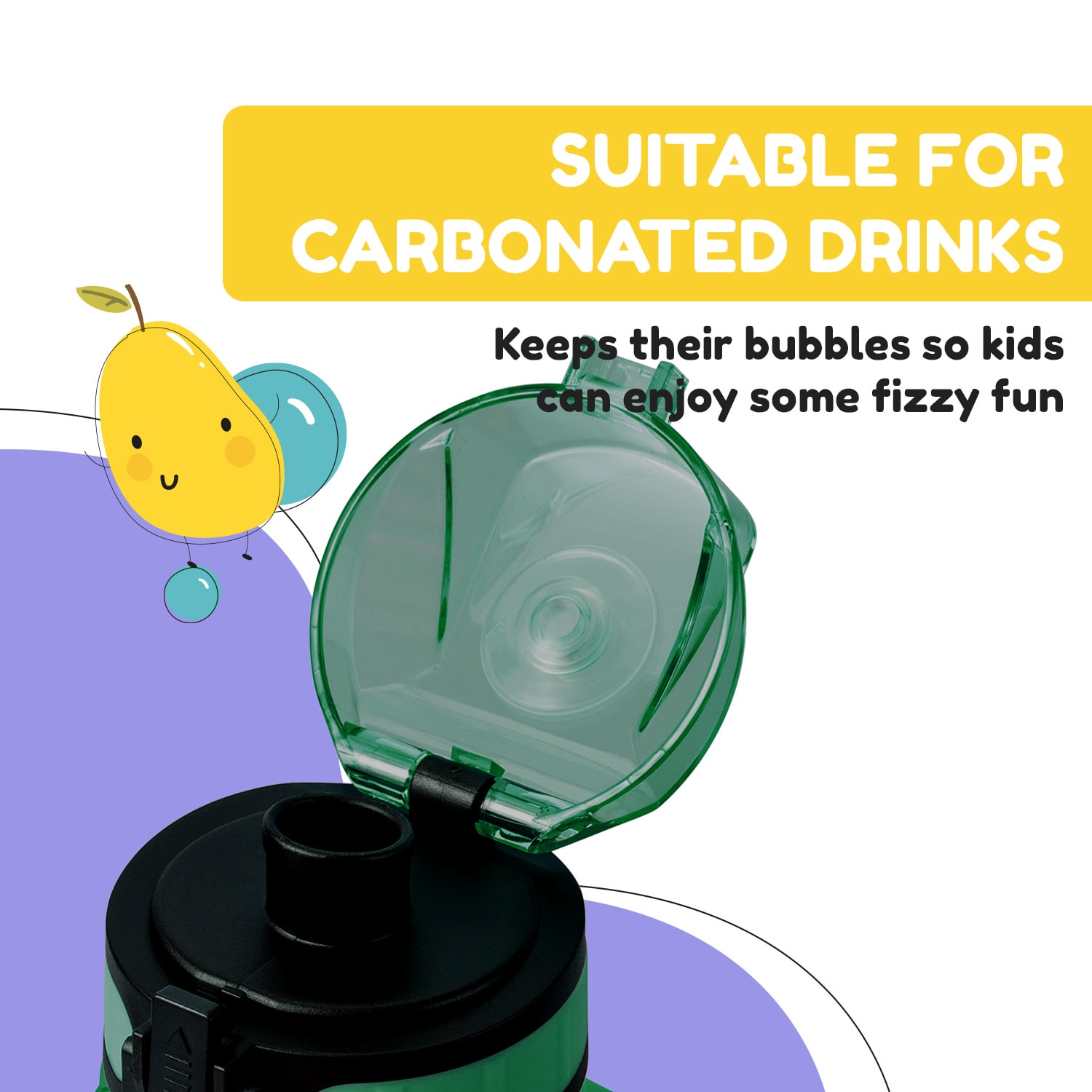 Klarstein Schmatzfatz, fľaša na pitie, športová fľaša, 350 ml, 18 cm, Tritan – Obrázok 4